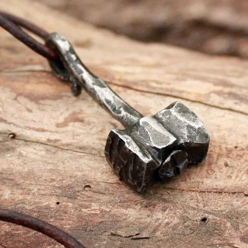 Mjolnir Hammer pendant on cord
