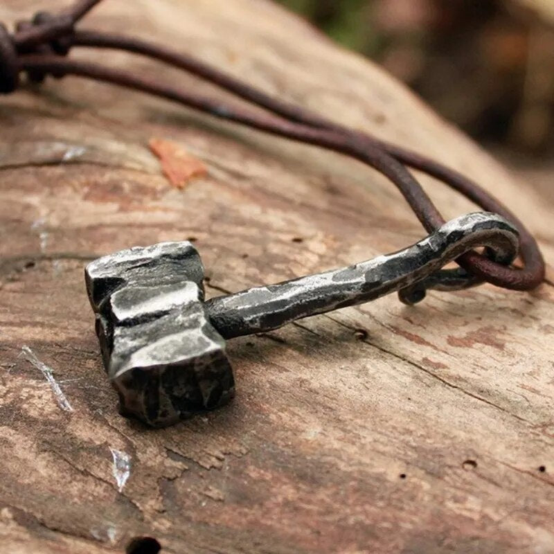 Mjolnir Hammer pendant on cord